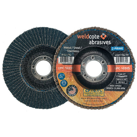 WELDCOTE Flap Disc 4-1/2 X 5/8-11 T29 Z-Prime Xl 120G 10380